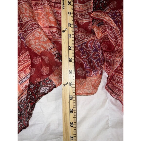 Rampage Swim Cover Scarf Wrap Sheer Red Coral Floral Versatile Sleeveless NWT - Picture 10 of 11